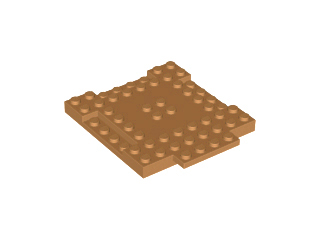 Brick, Modified 8 x 8 x 2/3 with 1 x 4 Indentations and 1 x 4 Plate, 15624 Medium Nougat N
