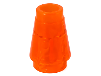 Деталь LEGO Cone 1 x 1 with Top Groove 4589b (28701, 59900, 64288) Trans-Neon Orange U