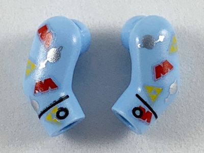 Arm, (Matching Left and Right) Pair with Space Themes Logos Pattern, 981982pb215 Bright Light Blue U
