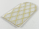 Glass for Door Frame 1 x 6 x 7 Arched with Notches and Rounded Pillars with Gold Lattice Pattern, 65066pb01  