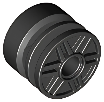 Деталь LEGO Wheel 18mm D. x 14mm with Pin Hole, Fake Bolts and Shallow Spokes 55981 Black U