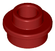 Plate, Round 1 x 1 with Open Stud, 85861 Dark Red U