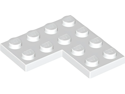 Деталь Lego Plate 4 x 4 Corner 2639 White U