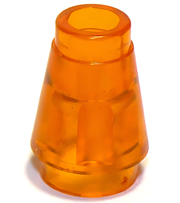 Деталь LEGO Cone 1 x 1 with Top Groove 4589b (28701, 59900, 64288) Trans-Orange N