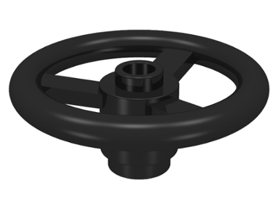Technic, Steering Wheel Small, 3 Studs Diameter, 2819 Black N