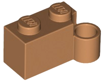 Hinge Brick 1 x 4 Swivel Base, 3831 Medium Nougat N