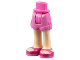 Mini Doll Hips and Shorts Folded Hem with Light Nougat Legs and Magenta Sandals with Dark Pink Soles Pattern - Thick Hinge, 11202c00pb03
