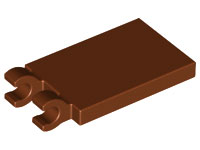 Tile, Modified 2 x 3 with 2 Open O Clips, 30350b Reddish Brown U