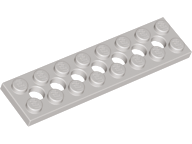 Technic, Plate 2 x 8 with 7 Holes, 3738 Light Gray U