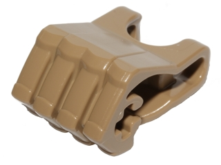 Hero Factory Fist with Axle Hole - 4 Fingers, 93575 Dark Tan N