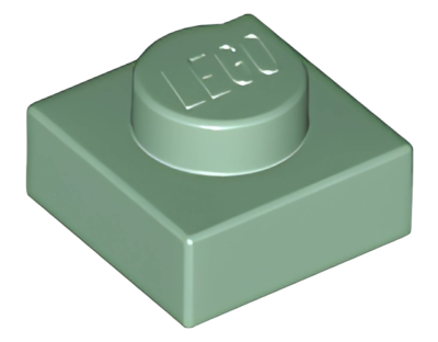 Деталь LEGO Plate 1 x 1 3024 (28554, 30008) Sand Green U