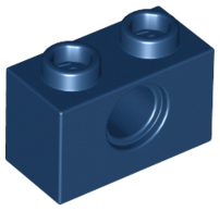 Technic, Brick 1 x 2 with Hole, 3700 Dark Blue N