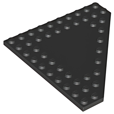 Деталь Lego Wedge, Plate 10 x 10 Cut Corner with no Studs in Center 92584 Black U