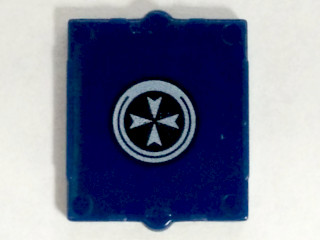 Glass for Window 1 x 2 x 2 Flat Front with Black and White St. John Ambulance Logo Pattern, 60601pb011 Dark Blue N