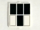 Glass for Window 1 x 2 x 2 Flat Front with 4 Black and 2 White Rectangles Pattern (Tardis Windows), 60601pb012  
