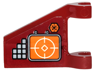 Flag 2 x 2 Trapezoid with Gray Buttons and Orange Target Screens Pattern (Sticker) - Set 70592, 44676pb033 Dark Red U