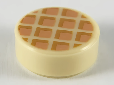 Деталь Lego 98138pb118 Tile, Round 1 x 1 with Waffle, Nougat Squares with Medium Nougat Edges Pattern U
