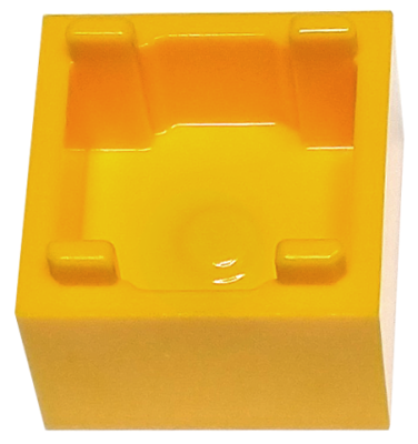 Container, Box 2 x 2 x 1 - Top Opening with Raised Inner Bottom, 2821 Bright Light Orange N