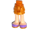 Mini Doll Hips and Skirt Layered, Light Nougat Legs and Medium Lavender Shoes Pattern - Thick Hinge, 92250c00pb10