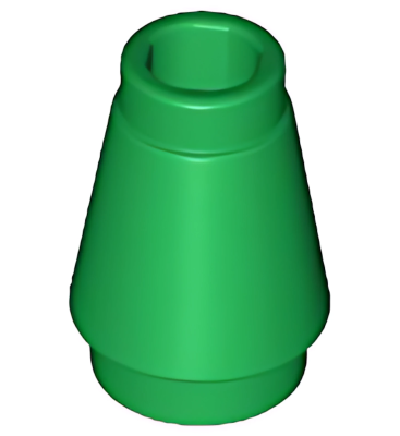 Деталь LEGO Cone 1 x 1 with Top Groove 4589b (28701, 59900, 64288) Green U