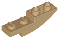 Slope, Curved 4 x 1 Inverted, 13547 Dark Tan N