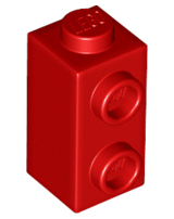 Деталь Lego Brick, Modified 1 x 1 x 1 2/3 with Studs on Side 32952 Red N