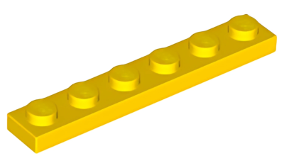 Деталь LEGO Plate 1 x 6 3666 Yellow U
