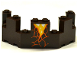 Castle Turret Top 4 x 8 x 2 1/3 with Cracks and Lava Pattern (Sticker) - Set 70321, 6066pb01  