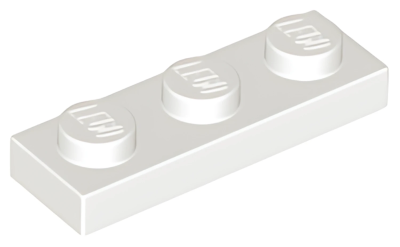 Деталь LEGO Plate 1 x 3 3623 White N