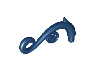 Plant Stem, Curved with Bar, Thorns, and Swirls, 28870 Dark Blue U