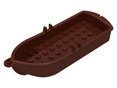 Boat, 14 x 5 x 2 with Oarlocks and 2 Hollow Inside Studs, 2551 Brown U