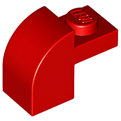 Деталь LEGO Lego Slope, Curved 2 x 1 x 1 1/3 with Recessed Stud 6091 (32807) Red U