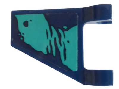 Flag 2 x 2 Trapezoid with Dark Turquoise Splotches Pattern Model Left Side (Sticker) - Set 76101, 44676pb054L Dark Blue U