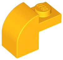 Slope, Curved 2 x 1 x 1 1/3 with Recessed Stud, 6091 Bright Light Orange N