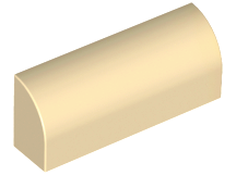 Slope, Curved 1 x 4 x 1 1/3, 6191 Tan U
