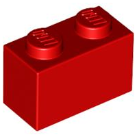 Brick 1 x 2, 3004 Red U