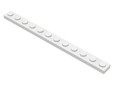 Деталь LEGO Plate 1 x 12 60479 White U