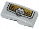 Slope, Curved 2 x 1 x 2/3 with Gold and Silver Armor Plate with Lion Head and Black Swirls Pattern Model Right Side (Sticker) - Set 70123, 11477pb003R  