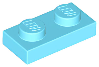 Деталь LEGO Plate 1 x 2 3023 Medium Azure U