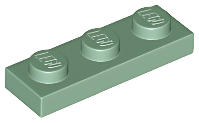 Деталь LEGO Plate 1 x 3 3623 Sand Green U