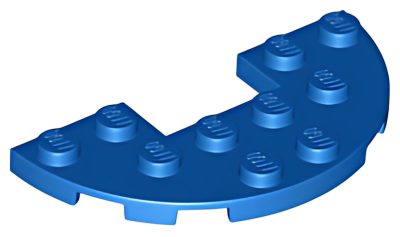 Деталь LEGO Plate, Round Half 3 x 6 with 1 x 2 Cutout 18646 Blue N