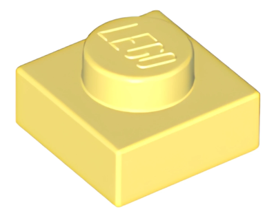Деталь LEGO Plate 1 x 1 3024 (28554, 30008) Bright-Light Yellow U