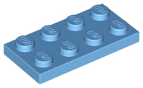 Plate 2 x 4, 3020 Medium Blue N
