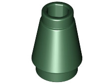 Cone 1 x 1 with Top Groove, 4589b Dark Green N