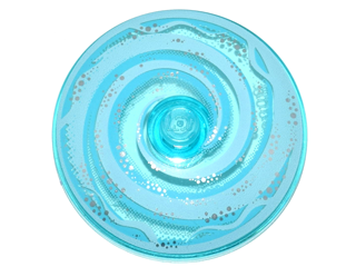 Dish 4 x 4 Inverted (Radar) with Solid Stud with White Swirl Pattern, 3960pb033