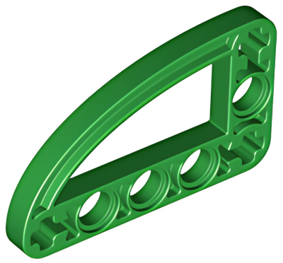 Деталь LEGO Technic, Liftarm, Modified L-Shape Quarter Ellipse Thin 3 x 5 32250 (65714) Green U