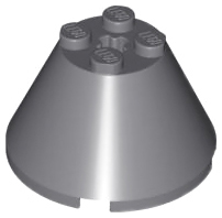 Cone 4 x 4 x 2 with Axle Hole, 3943b Dark Bluish Gray U