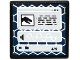 Road Sign 2 x 2 Square with Open O Clip with Black Tyrannosaurus rex Head Silhouette, Sound File on Computer Screen Pattern (Sticker) - Set 75918, 15210pb052  