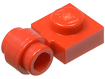 Деталь LEGO Plate, Modified 1 x 1 with Light Attachment - Thick Ring 4081b (41632) Red N