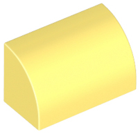 Slope, Curved 1 x 2 with Bottom Stud Holder, 37352 Bright Light Yellow N